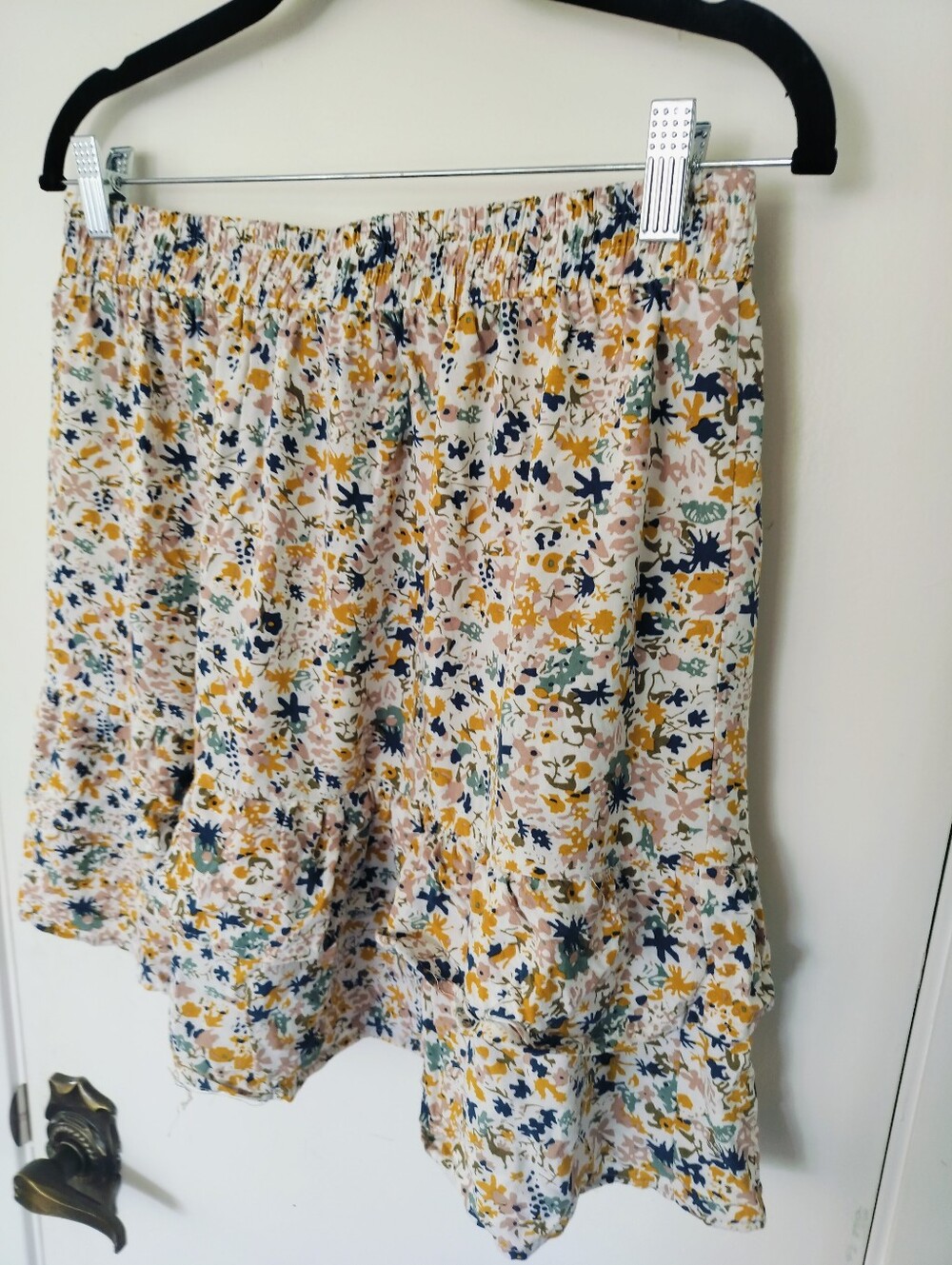 Rose & Thyme 100% Rayon Floral Tiered Ruffle Flounce Mini Skirt Size Large